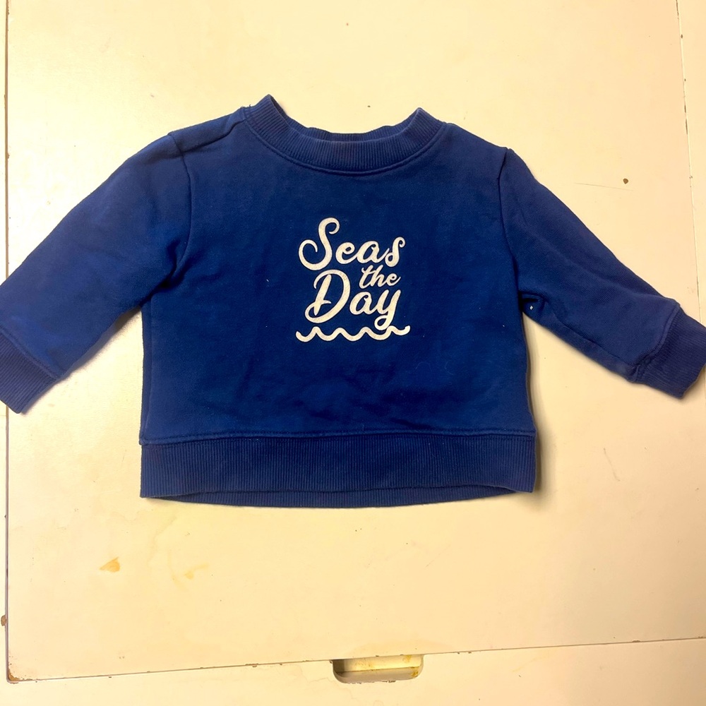 Seas the day Janie and Jack Navy Blue Sweatshirt 6 - 12 Months